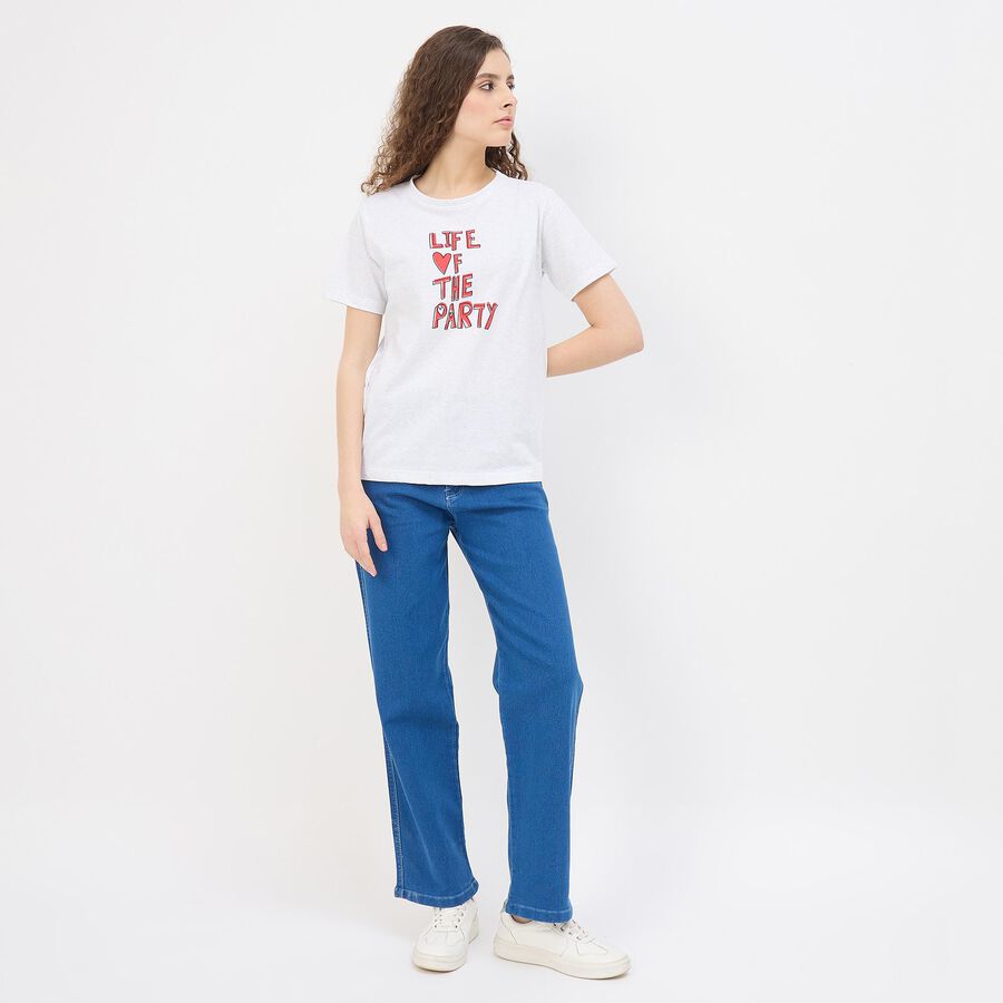 Women's Classic Blue Slim Fit Jeans, मध्यम नीला, large