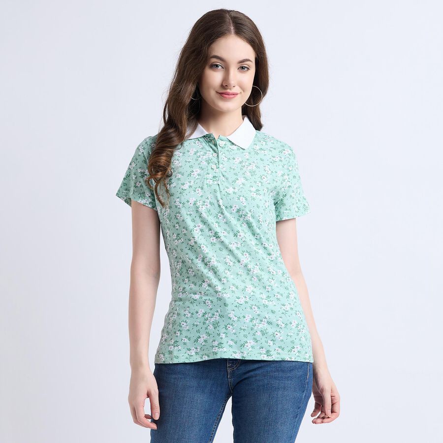 Ladies' 100% Cotton Polo T-Shirt , Light Green, large image number null