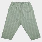 Infants' Mint Green Straight Fit Striped Cotton Pyjama, हल्का हरा, small