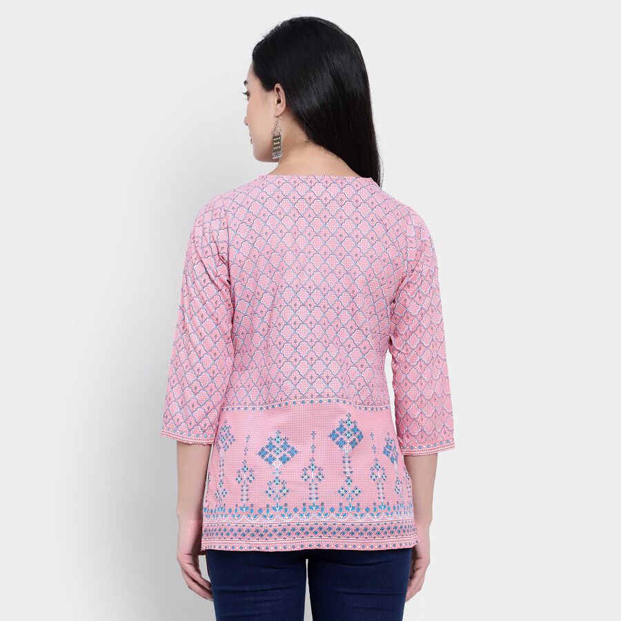 All Over Print Straight Kurti, गुलाबी, large image number null
