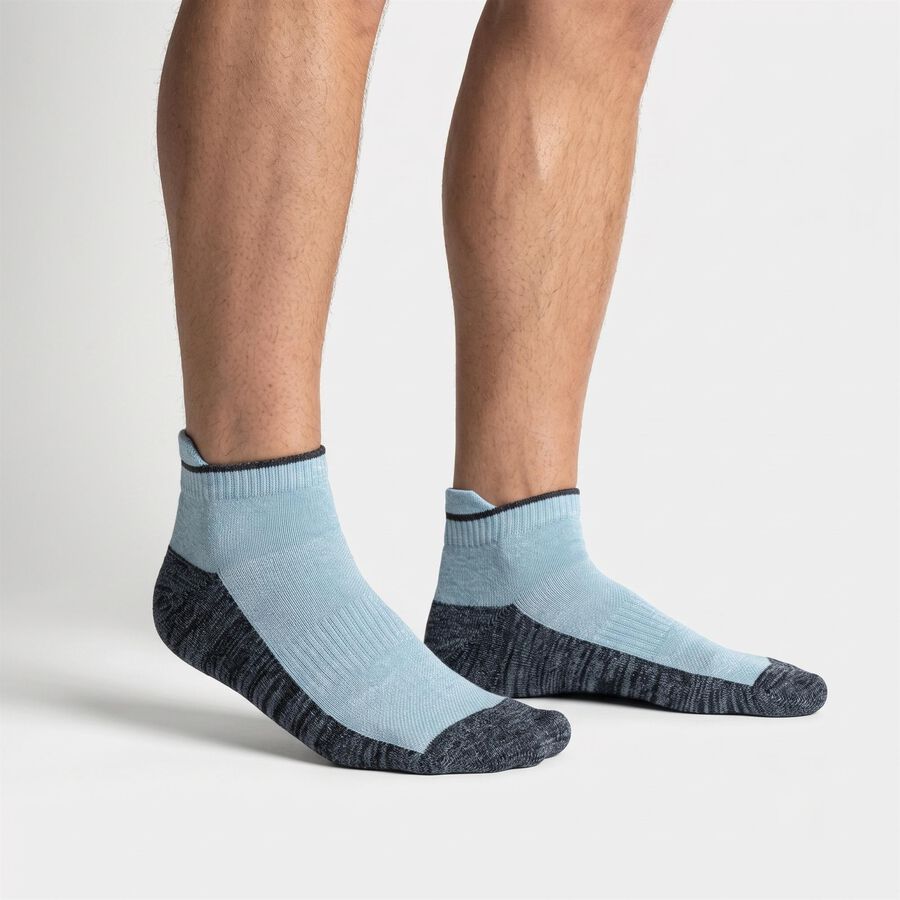 Men Ankle Length Regular Fit Pack of 3 Socks ( Black, Blue, Charcoal ), हल्का नीला, large