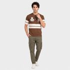 Men's Brown Round Neck Regular T-Shirt, Brown, small