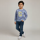 Boys Light Blue Crew Neck Casual Sweatshirt, Mid Blue, small image number null