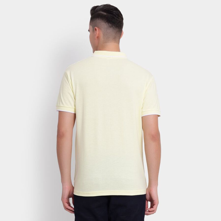 Men's Collared Half Sleeves T-Shirt, Yellow, large image number null