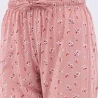 Women's Dusty Rose Floral Printed Elastic Waist Pyjama, मूँगा (कोरल), small image number null