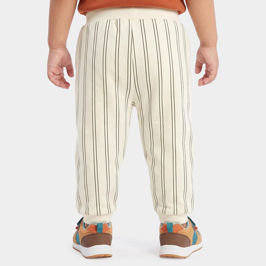 Infants' Cream Jogger Fit Striped Pyjama, ऑफ व्हाइट, large