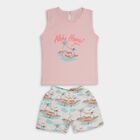 Infant Girls' 100% Cotton Short Set, हल्का गुलाबी, small image number null