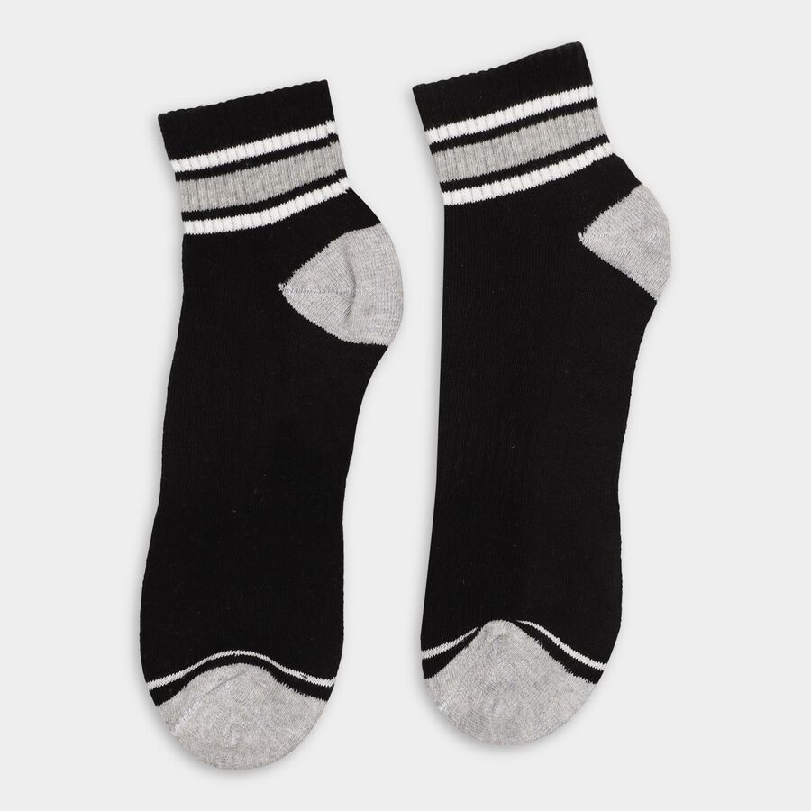 Men's Socks (Pack of 3), काला, large