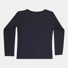 Girls Regular Round Neck Top, नेवी ब्लू, small image number null