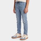 Boys Light Blue Straight Fit Drawstring Waist Jeans, हल्का नीला, small