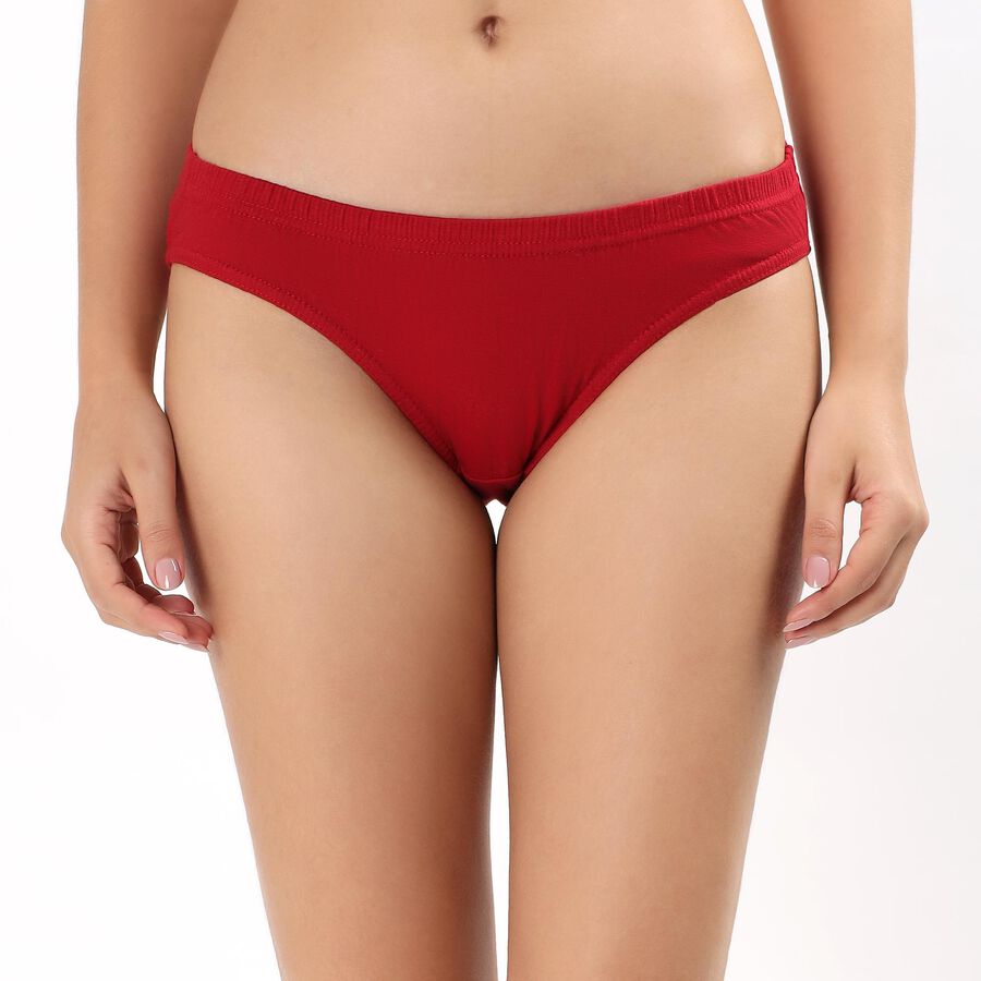 Women's Deep Crimson Red Bikini Panty, Maroon, large