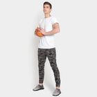 Printed Slim Fit Casual Trousers, Dark Grey, small image number null