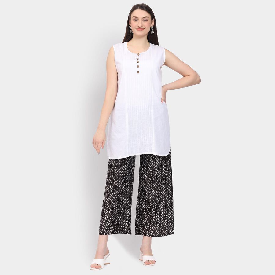 Ladies' 100% Cotton Palazzos, काला, large image number null