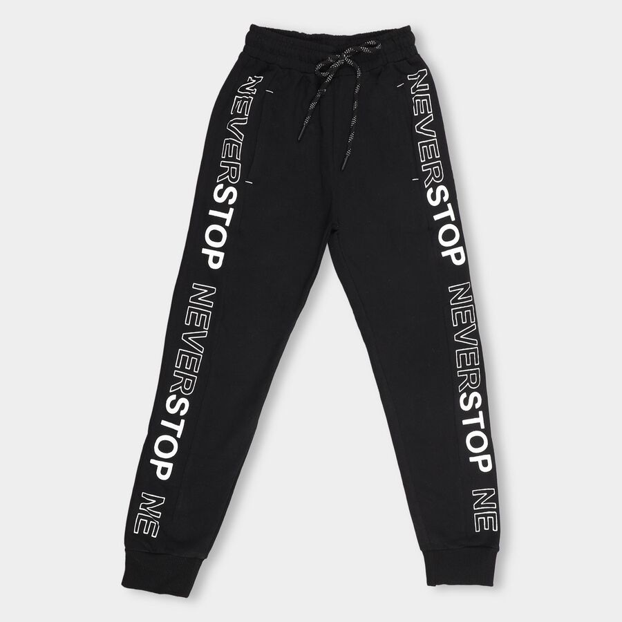 Boys' Jet Black Jogger Pyjama, Black, large image number null