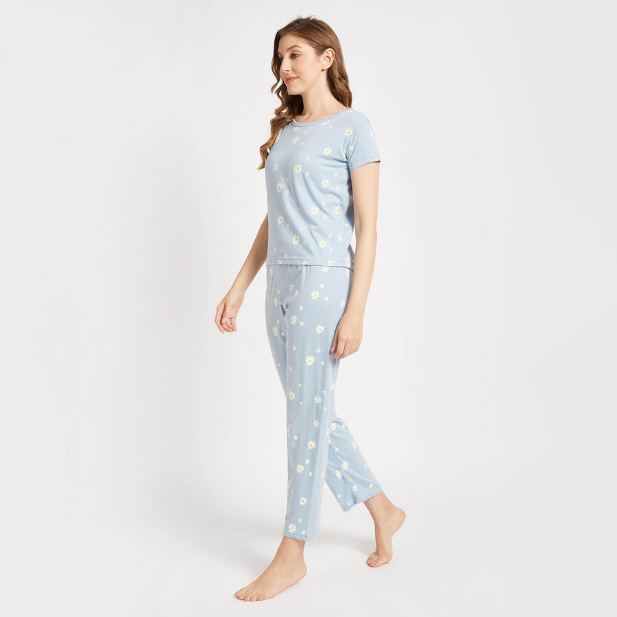 All Over Print Night Suit, हल्का नीला, large image number null
