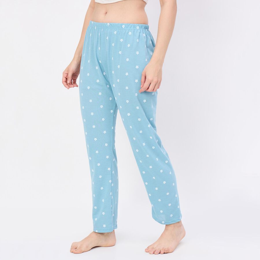 Women's Muted Charcoal Gray Relaxed Fit Pyjama, Aqua, large