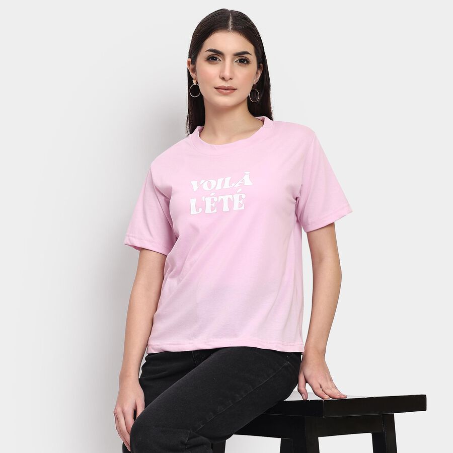 Ladies' Round Neck T-Shirt , लाइलेक, large image number null