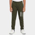 Boys Olive Green Straight Fit Graphic Print Pyjama, ओलिव, small
