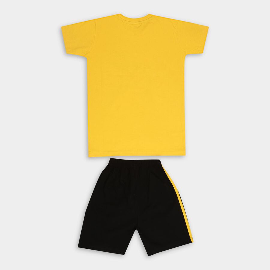 Boys' 100% Cotton Knit Baba Suit, पीला, large image number null