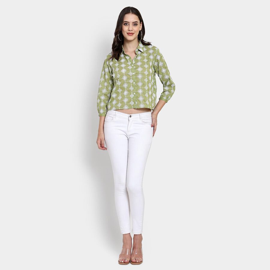 Ladies' 100% Cotton Shirt , Dark Green, large image number null