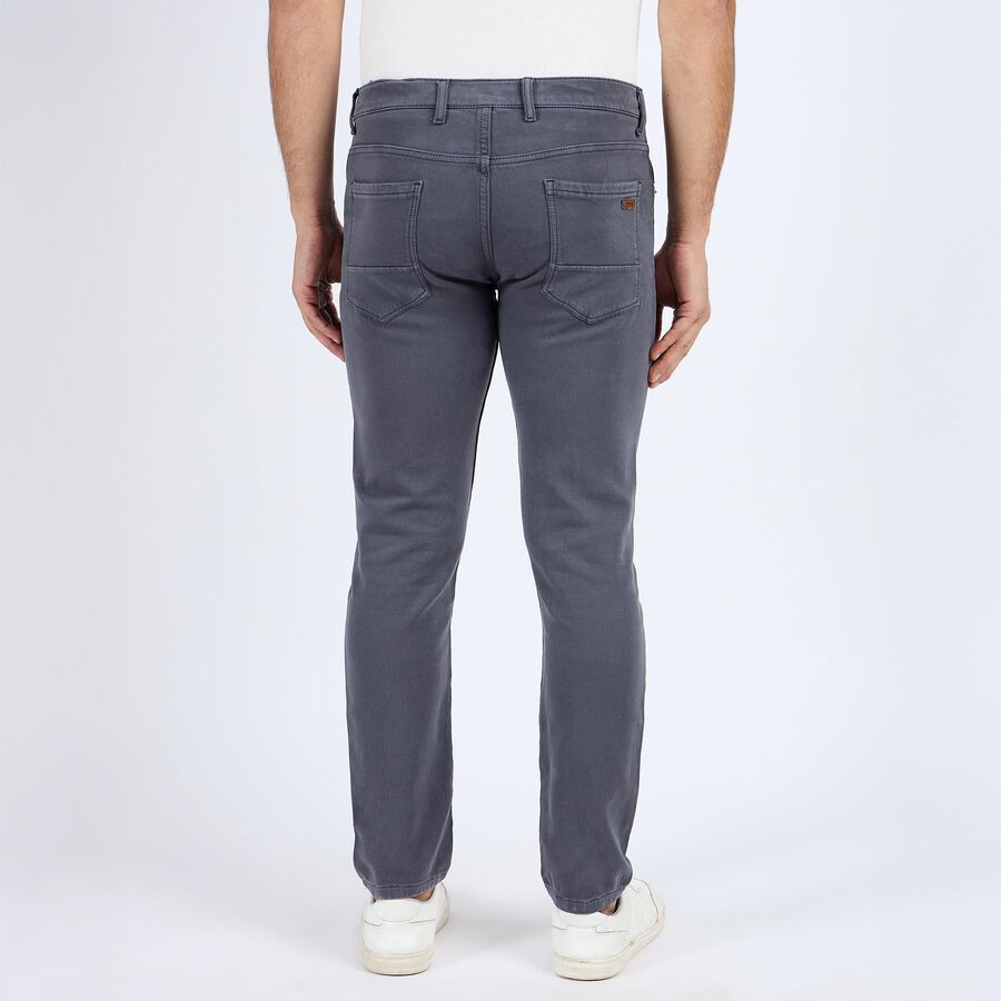 Men's Slim Fit Casual Trousers , गहरा ग्रे, large image number null