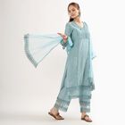 Ladies' 100% Cotton Ethnic Set, Mid Blue, small image number null