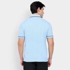 Men's Collared Half Sleeves T-Shirt, Light Blue, small