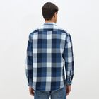 Men's Deep Midnight Navy Blue Cotton Button-Down Casual Shirt, नेवी ब्लू, small image number null