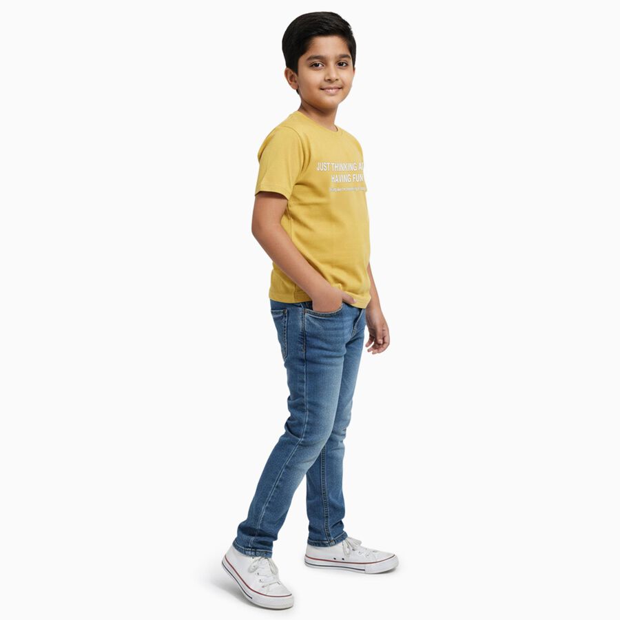 Boys' Half Sleeves T-Shirt, मस्टर्ड, large image number null
