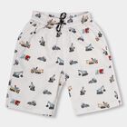 Boys' Bright White Printed Relaxed Fit Jamaican Shorts, White, small image number null