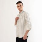 Men's Rich Eggshell White Cotton Classic Collar Casual Shirt, ऑफ व्हाइट, small image number null