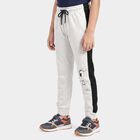 Boys Ecru Melange Jogger Graphic Printed Pyjama, एक्रू मिश्रित, small