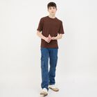 Men's Denim Blue Straight Fit Jeans, मध्यम नीला, small