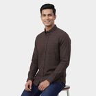 Men's Olive Cotton Button Down Collar Casual Shirt, Olive, small