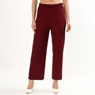Women's Wine Relaxed Fit Elastic Waist Harem Pants, Wine, small