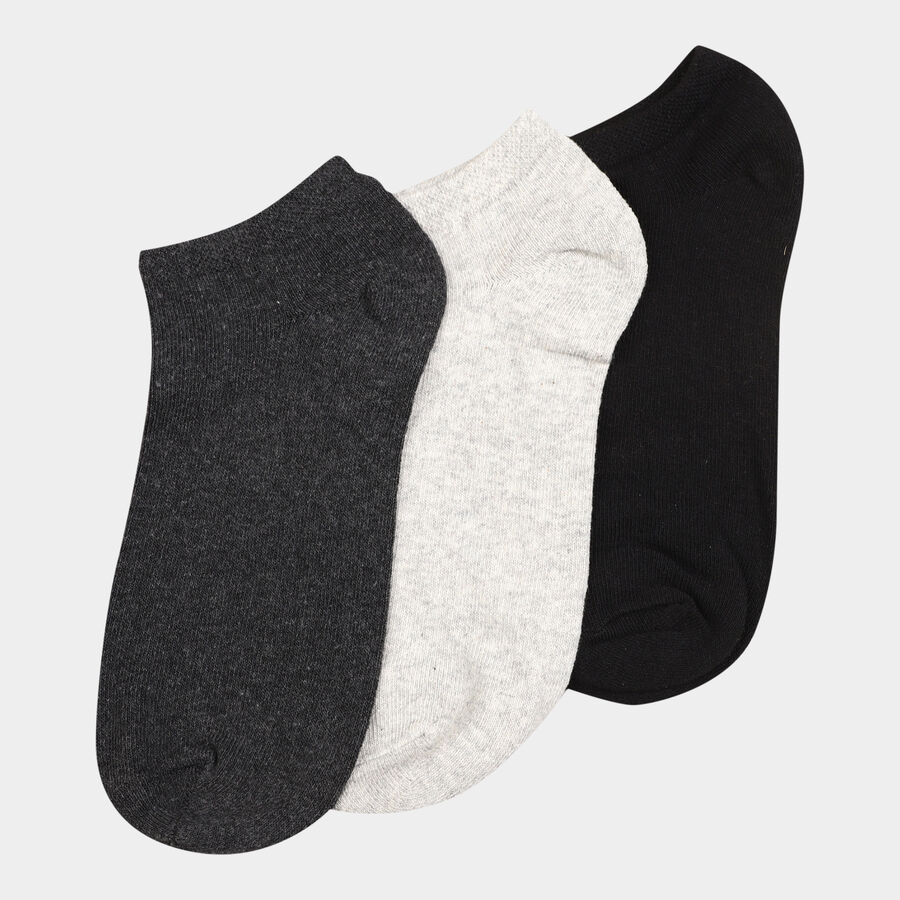 Men's Socks (Pack of 3), Black, large image number null