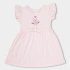 Girls' Soft Pink Ballerina Printed Fit And Flare Frock, हल्का गुलाबी, small image number null