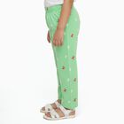 Girls' Light Mint Green Butterfly Printed Cotton Blend Pyjama, हल्का हरा, small image number null