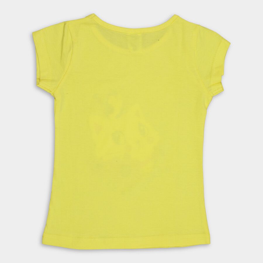 Girls' 100% Cotton T-Shirt, Yellow, large image number null