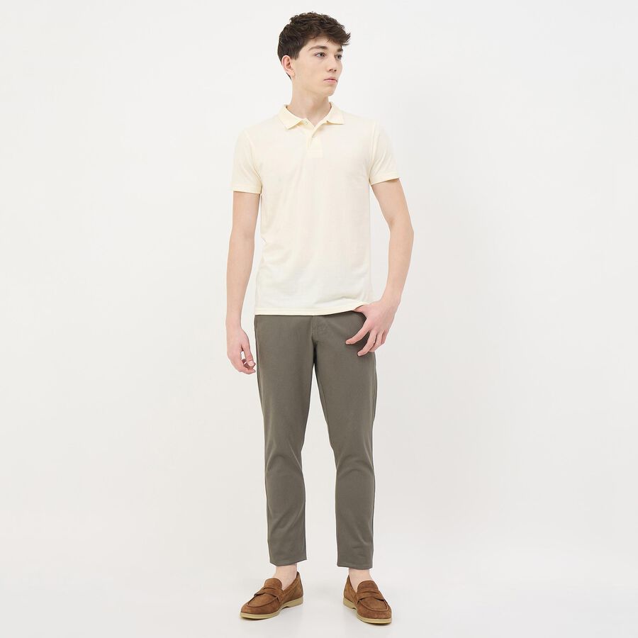 Men's Off White Polo Neck Classic T-Shirt, Off White, large