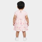 Infants' Pink Floral Printed Fit and Flare Frock, हल्का गुलाबी, small