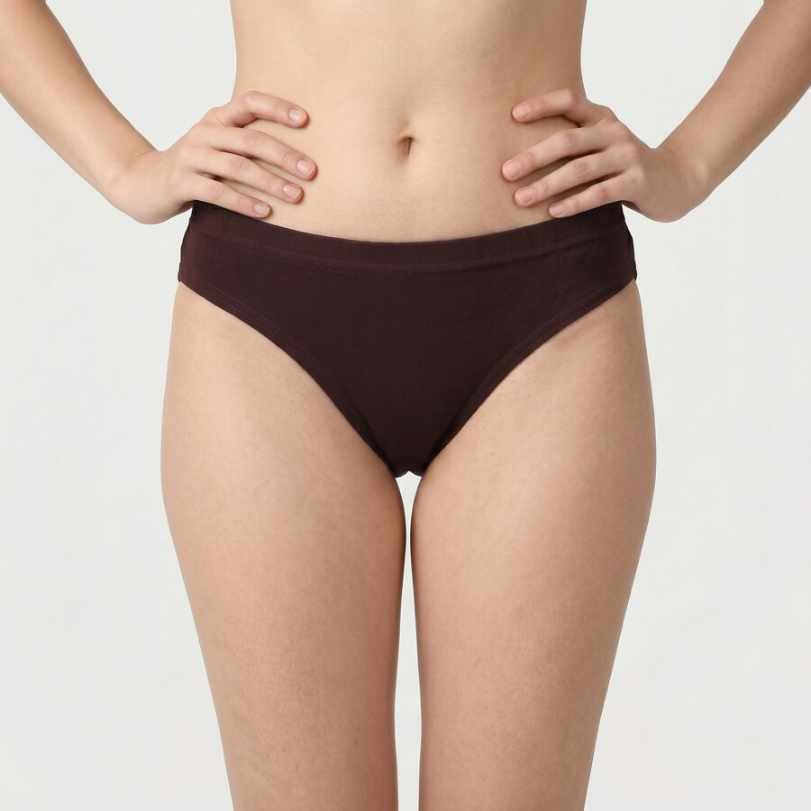 Women's Wine Regular Fit Solid Panty, वाइन, large