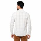 Men's White Cotton Long Sleeve Button-Down Regular Fit Casual Shirt, सफ़ेद, small