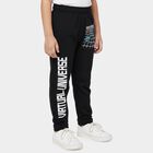 Boys' Navy Blue Straight Fit Graphic Printed Cotton Blend Pyjama, Navy Blue, small