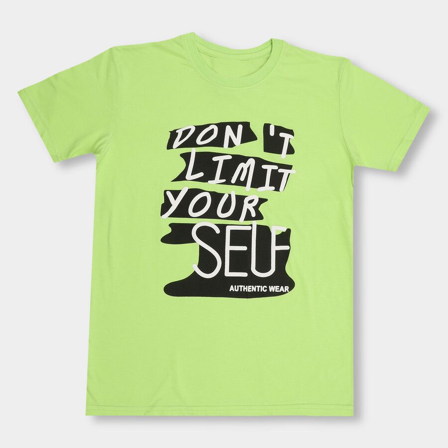 Boys' Half Sleeves T-Shirt, गहरा हरा, large image number null