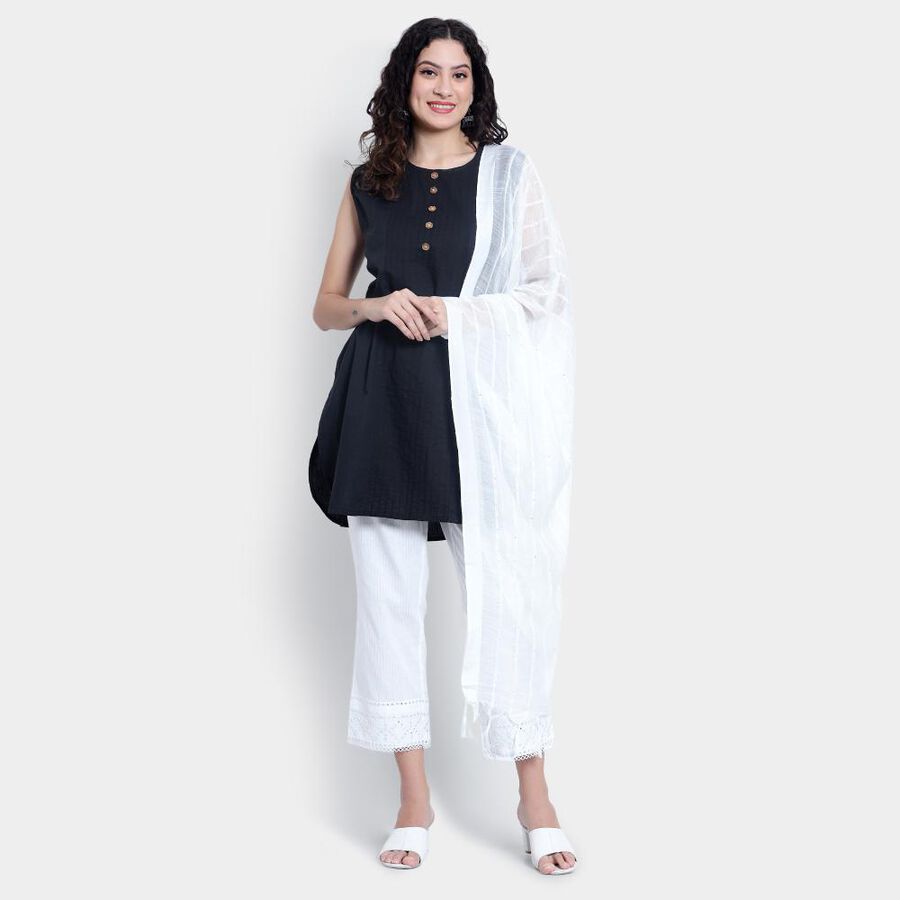 Embellished Dupatta, ऑफ व्हाइट, large image number null