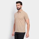 Men's Collared Half Sleeves T-Shirt , गहरा पीला, small