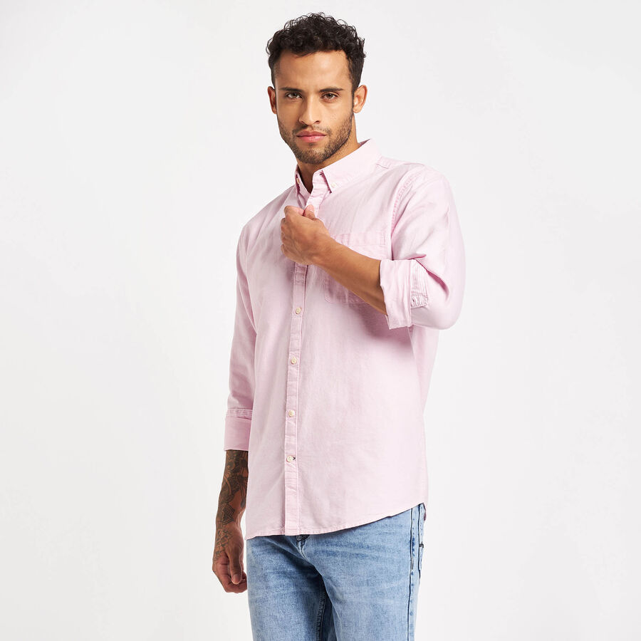 Cotton Solid Casual Shirt, Pink, large image number null