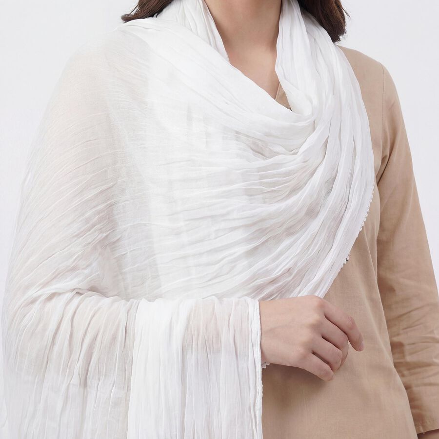 Ladies' Dupatta, White, large