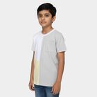 Boys Yellow Round Neck Casual Half Sleeves T-Shirt, Yellow, small